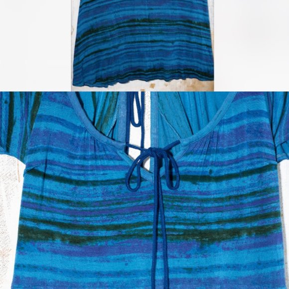 Anthropologie Plenty Blue Multi Striped Dress, L - Picture 3 of 4